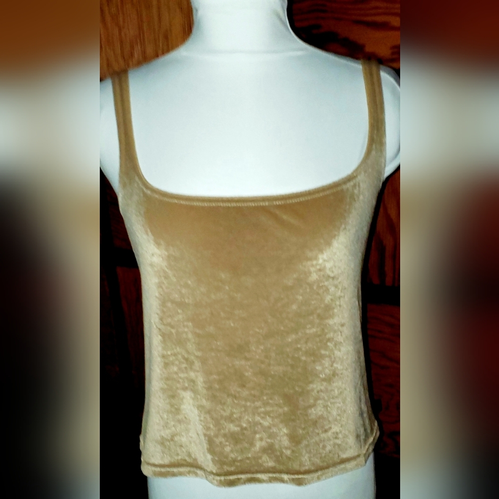 Louis Vuitton Elegant Velvet Cafe Au Lait Velvet Velour Tank Top Camisole